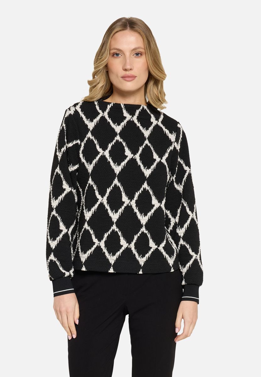 Sweatshirt mit geometrischem Rautenmuster