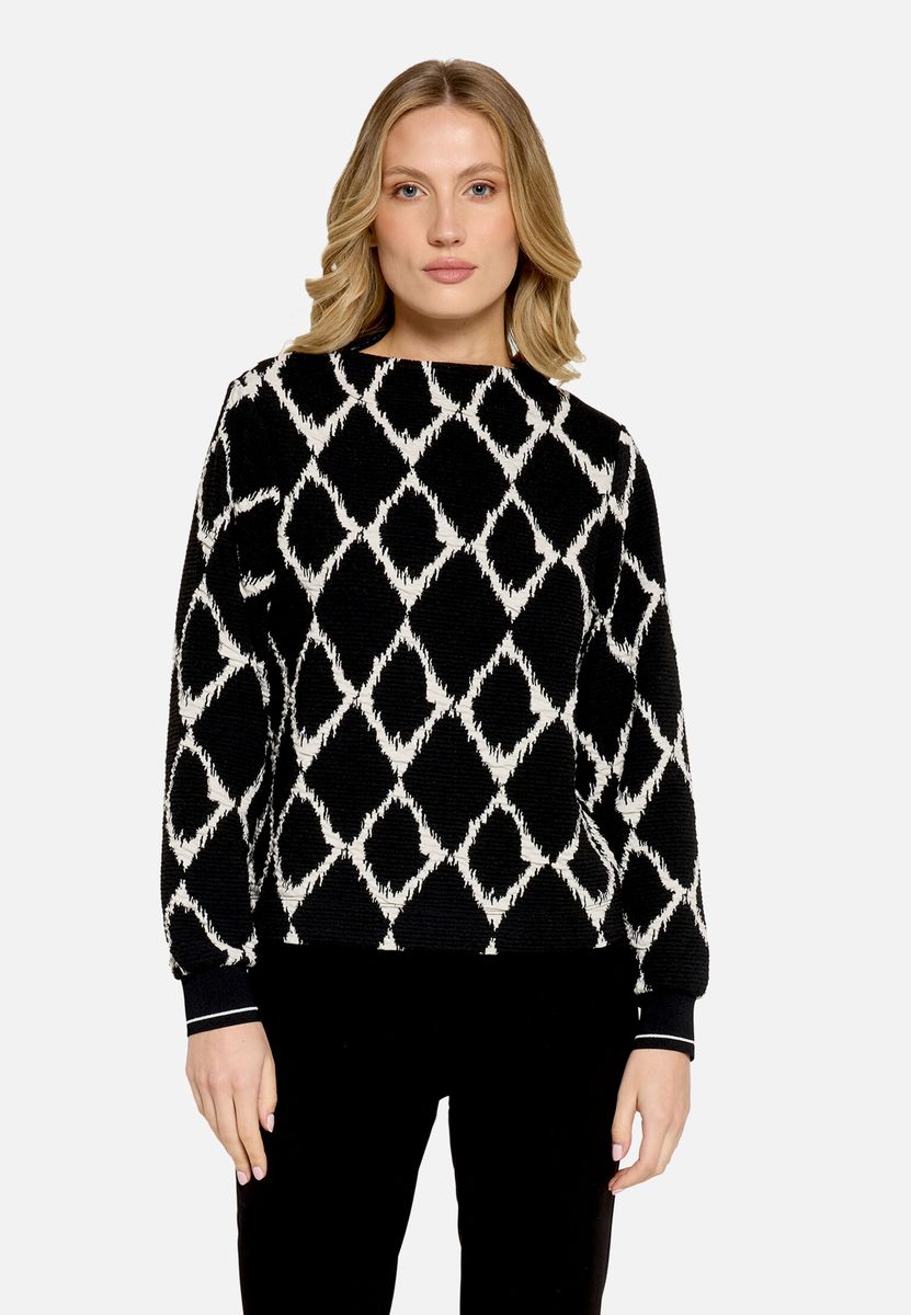 Sweatshirt mit geometrischem Rautenmuster
