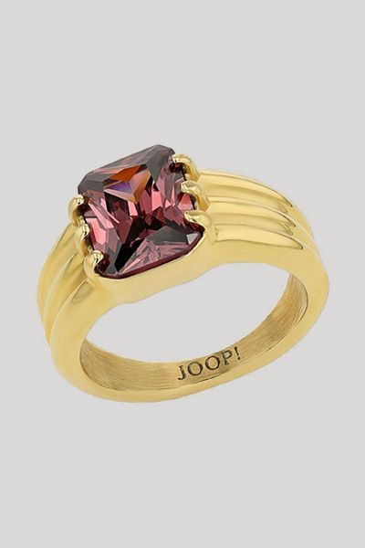 Massiver gerippter Ring mit Zirkonia