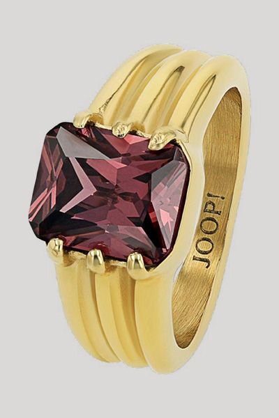 Massiver gerippter Ring mit Zirkonia