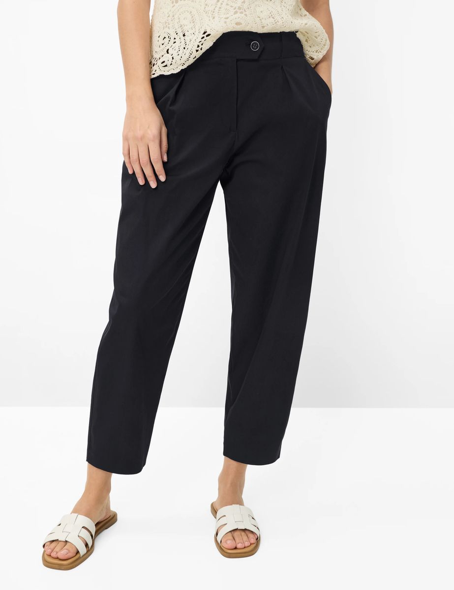 Leichte Barrel-Leg Faltenhose