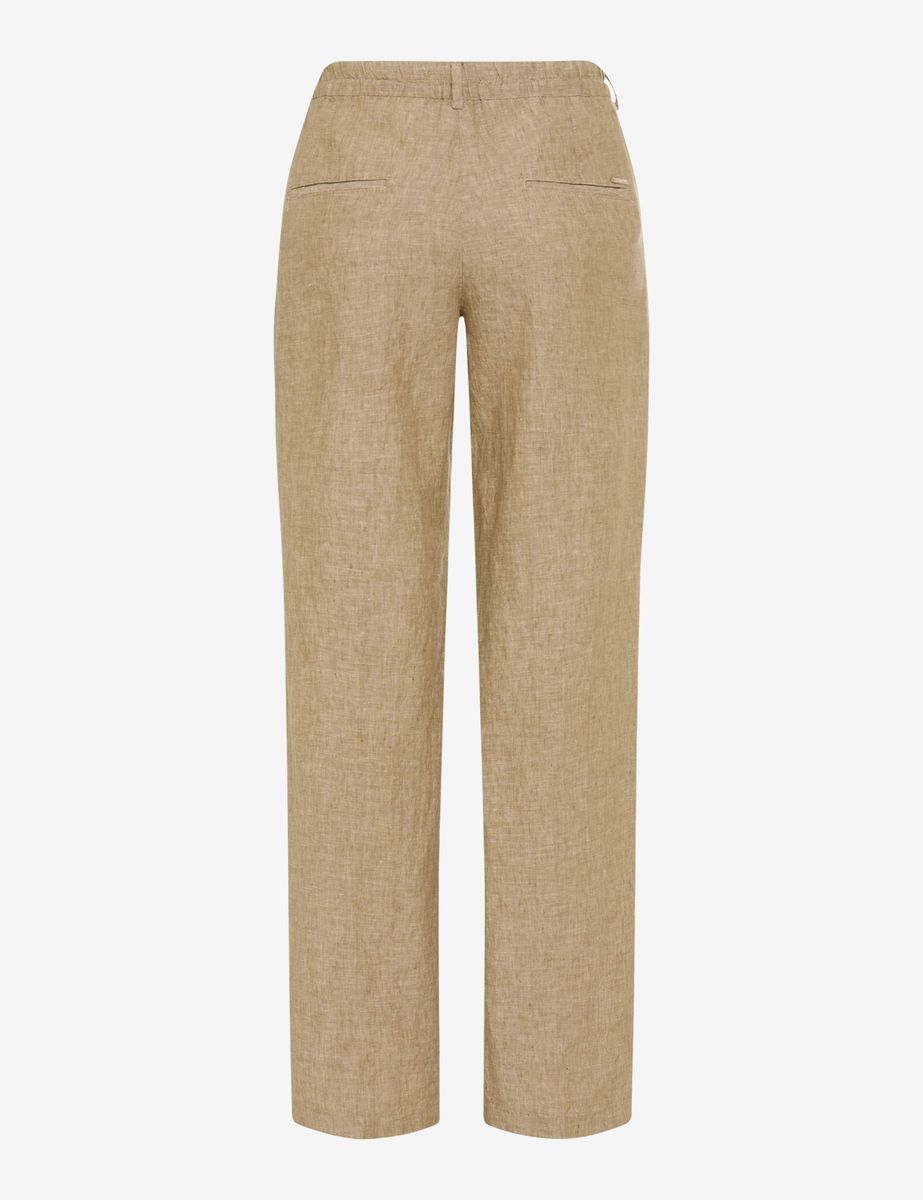 Weite Leinen-Palazzohose mit hoher Taille