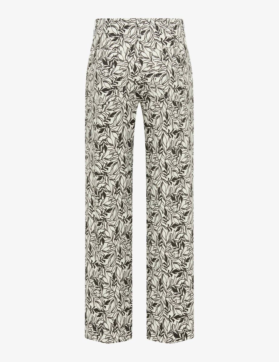 Culotte aus Leinen mit Blattmuster