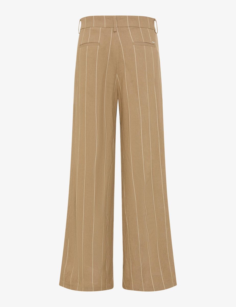 Gestreifte Palazzohose mit weitem Bein