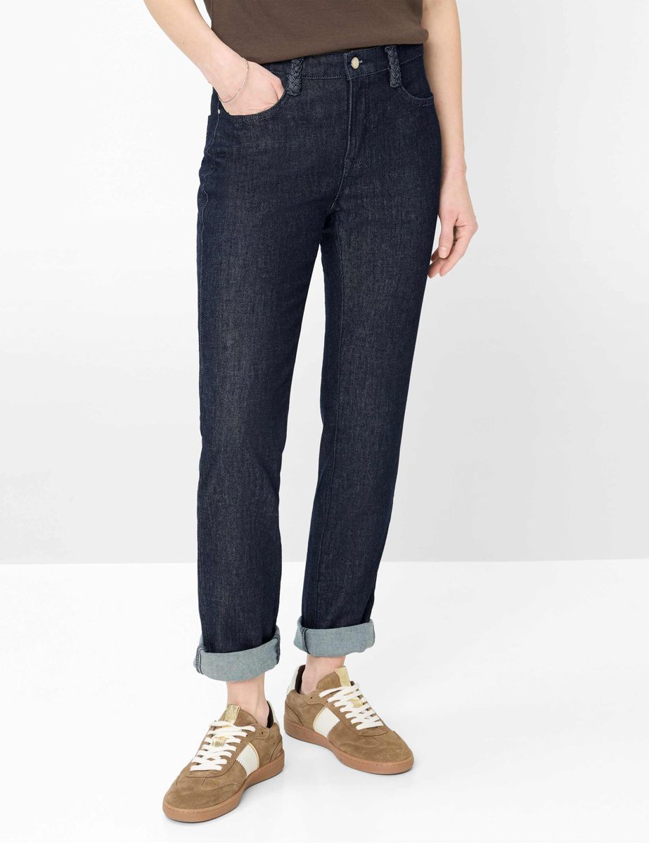 Klassische High-Waist-Jeans mit geradem Bein