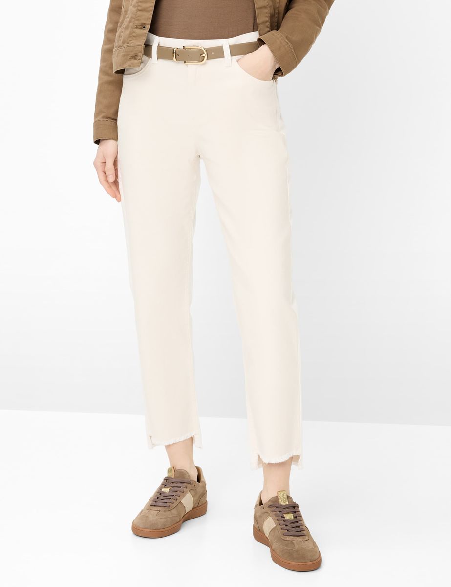 Straight-Leg Denim mit Fransensaum