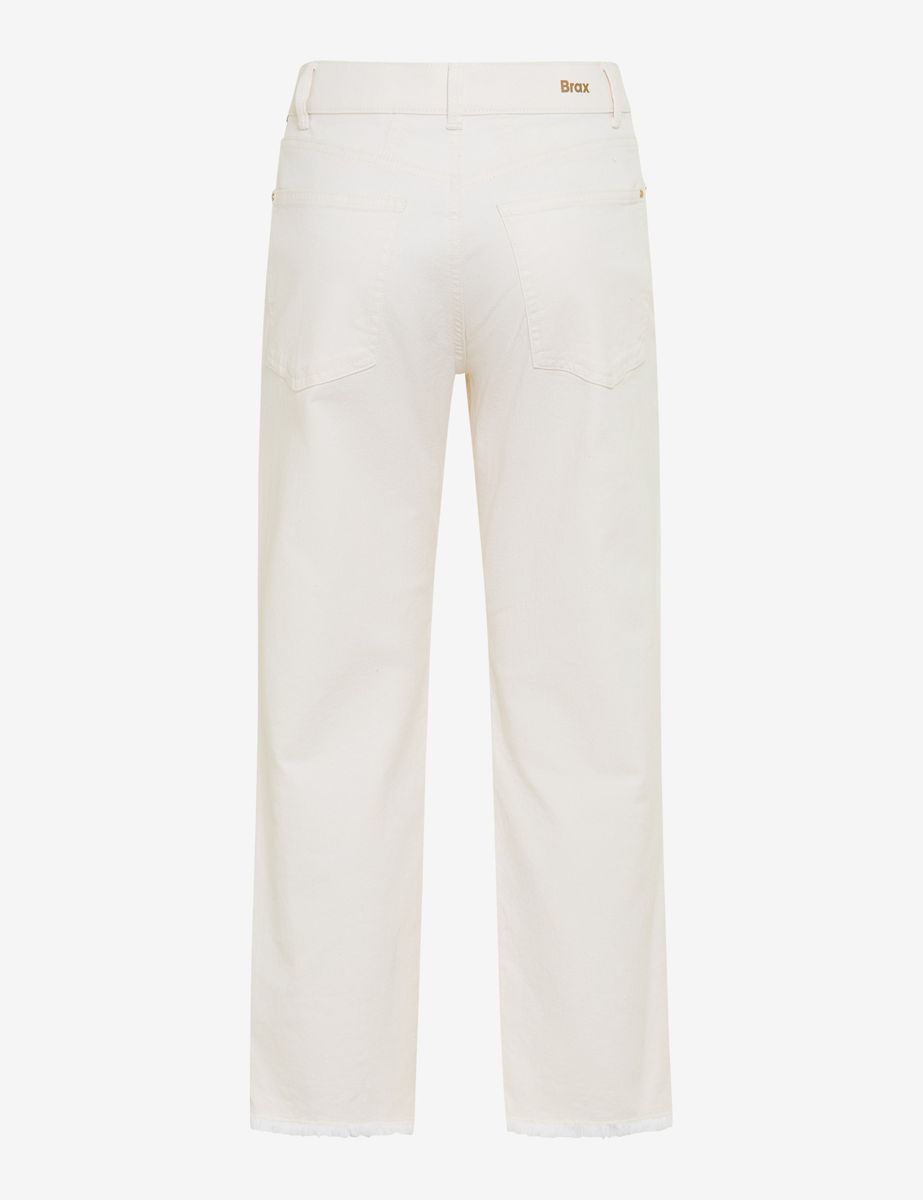 Straight-Leg Denim mit Fransensaum