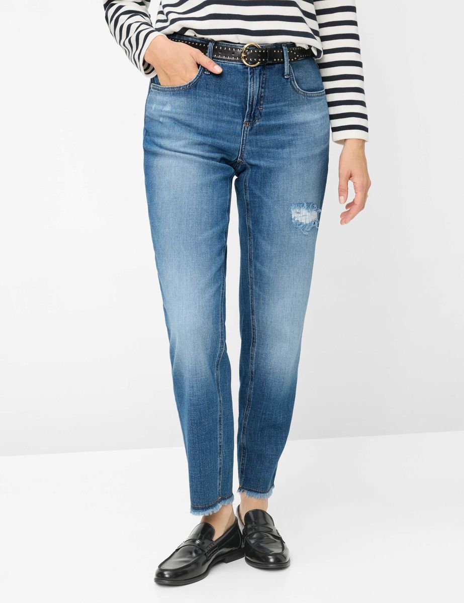 Tapered-Fit-Jeans mit Distressed-Details