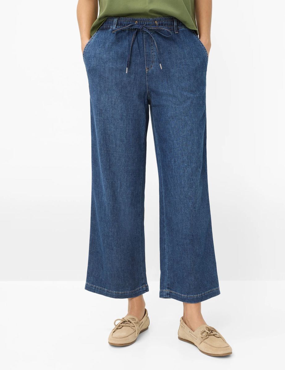 Denim-Culotte mit weitem Bein