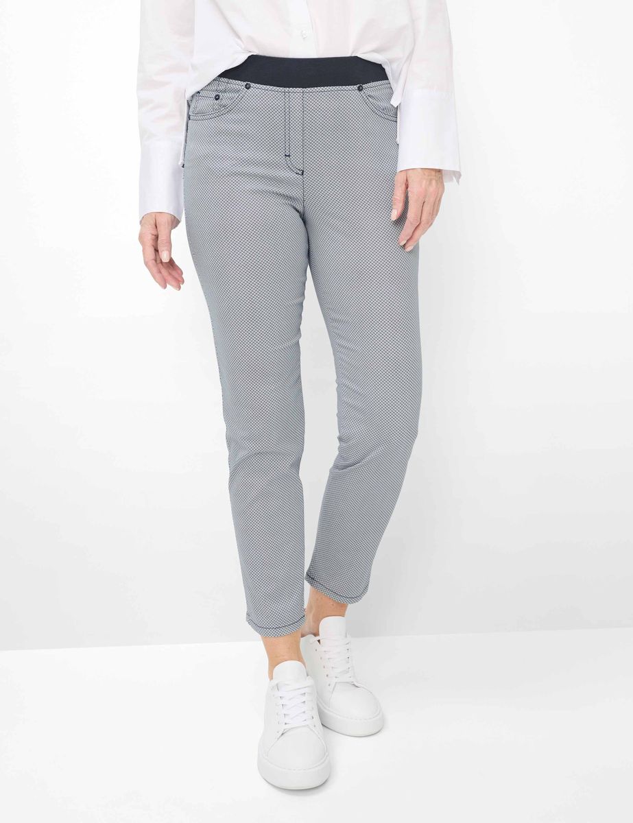 Slim-Fit 6/8-Hose mit Mikromuster