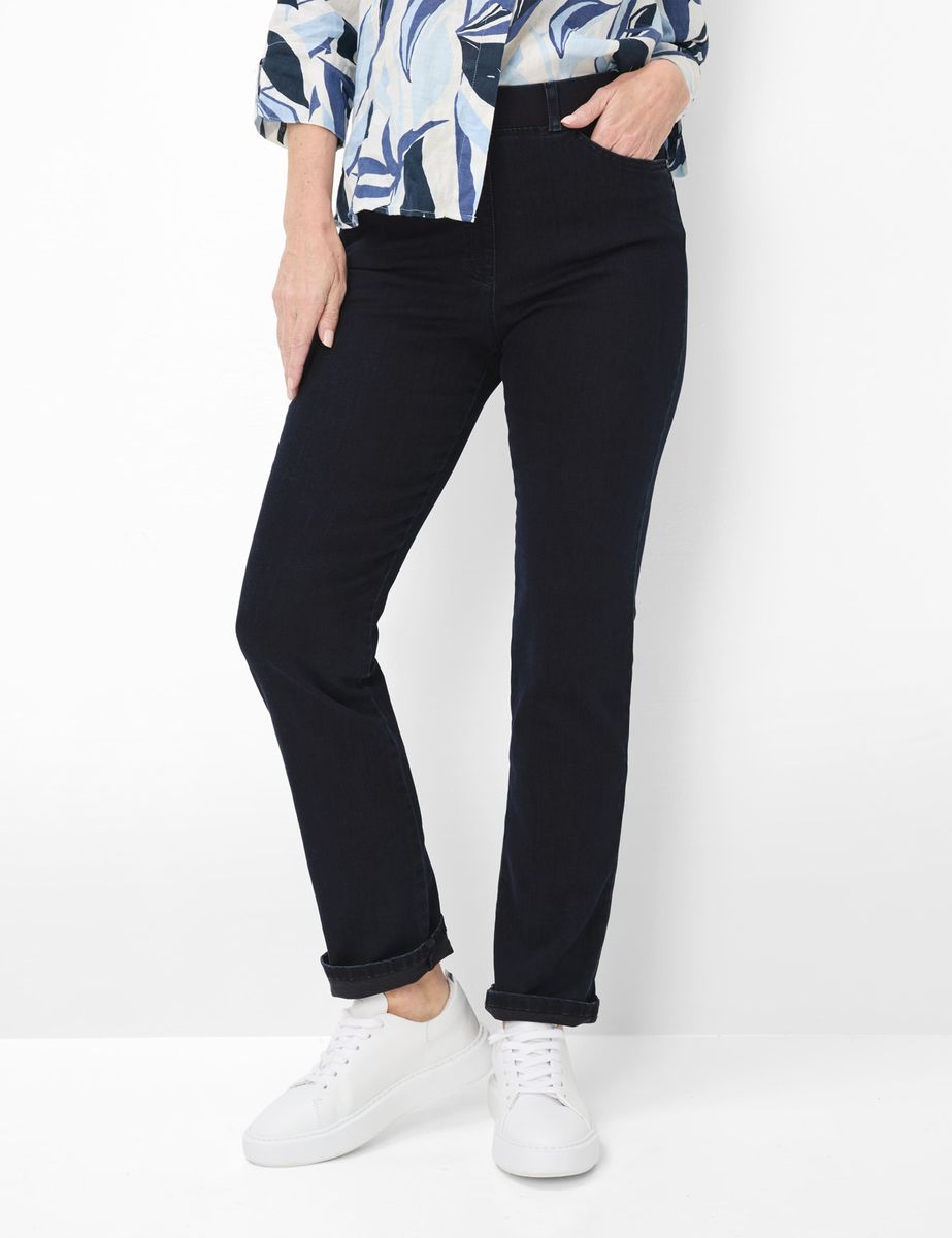 Slim-Fit Schlupfjeans mit hohem Bund
