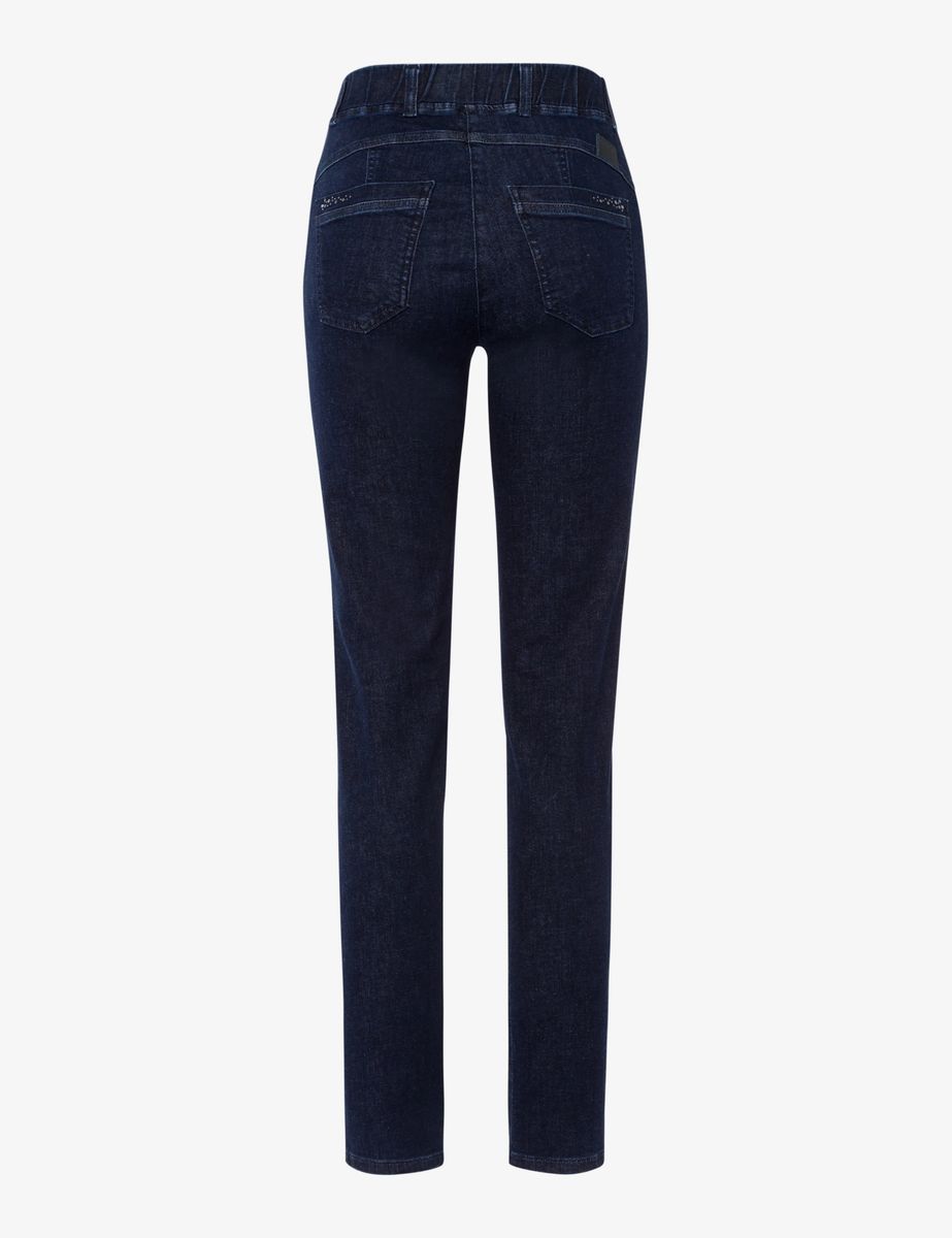 Slim-Fit Schlupfjeans mit hohem Bund