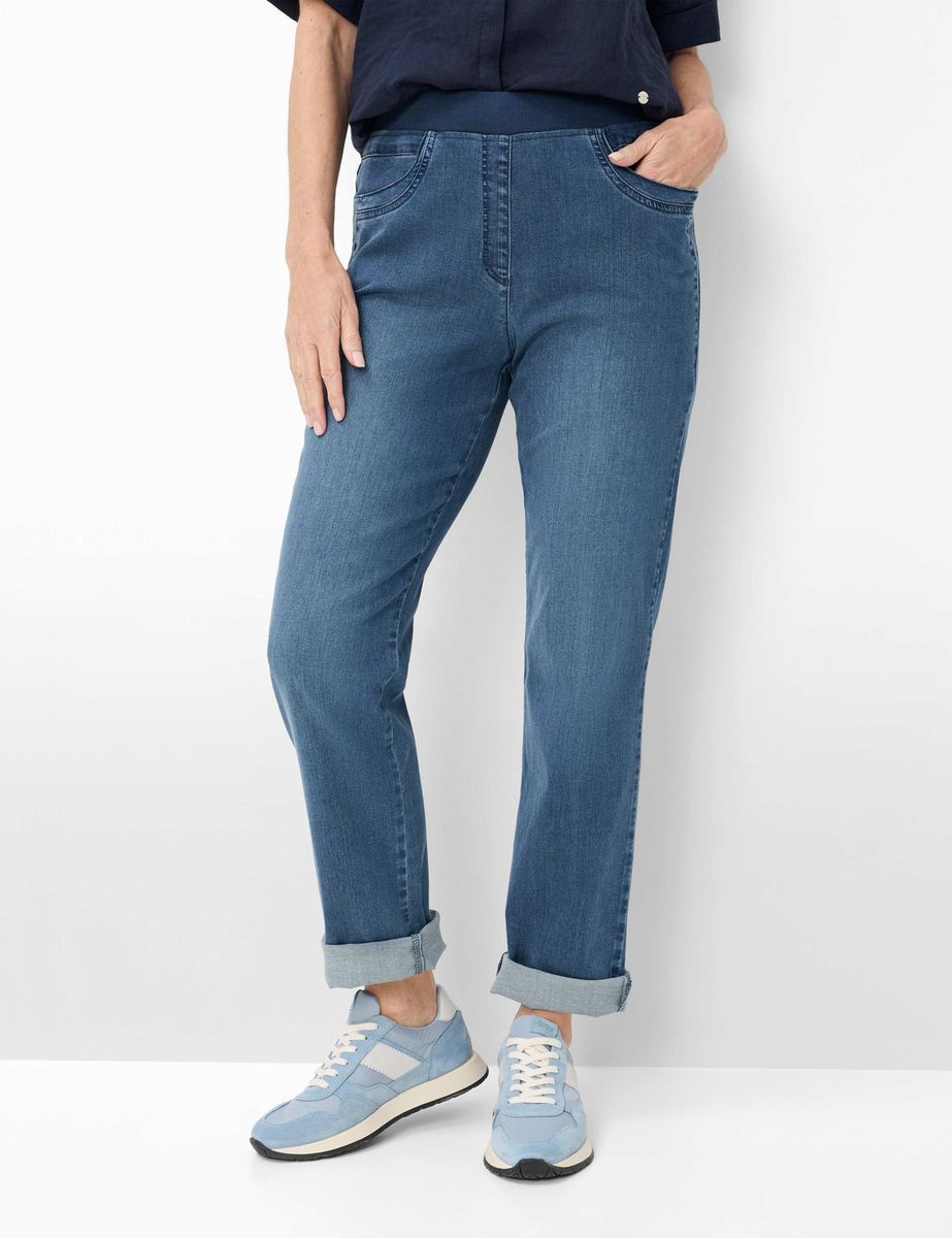 Comfort Fit High-Rise Denim Hose