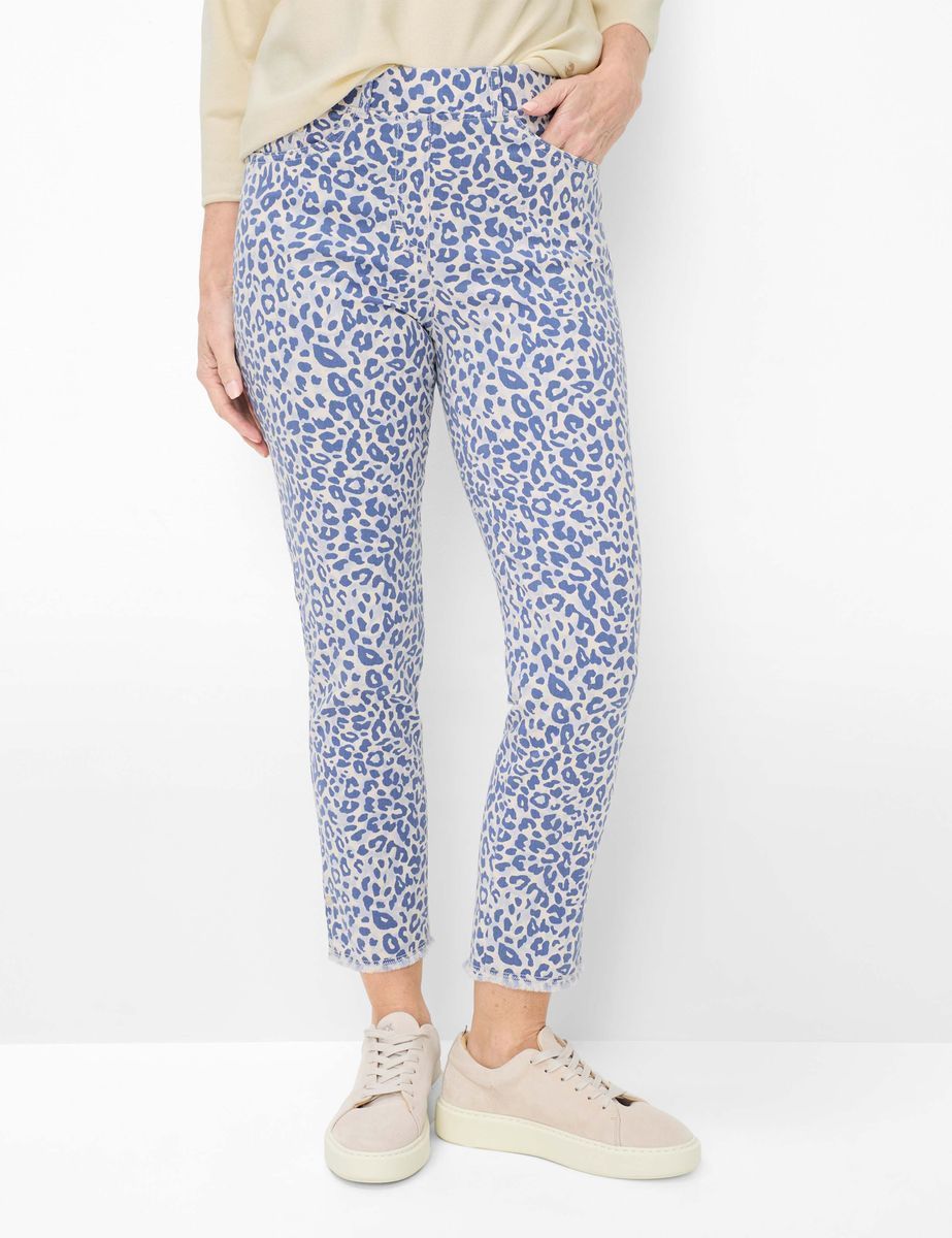 Schmale 6/8-Hose mit Leopardenmuster