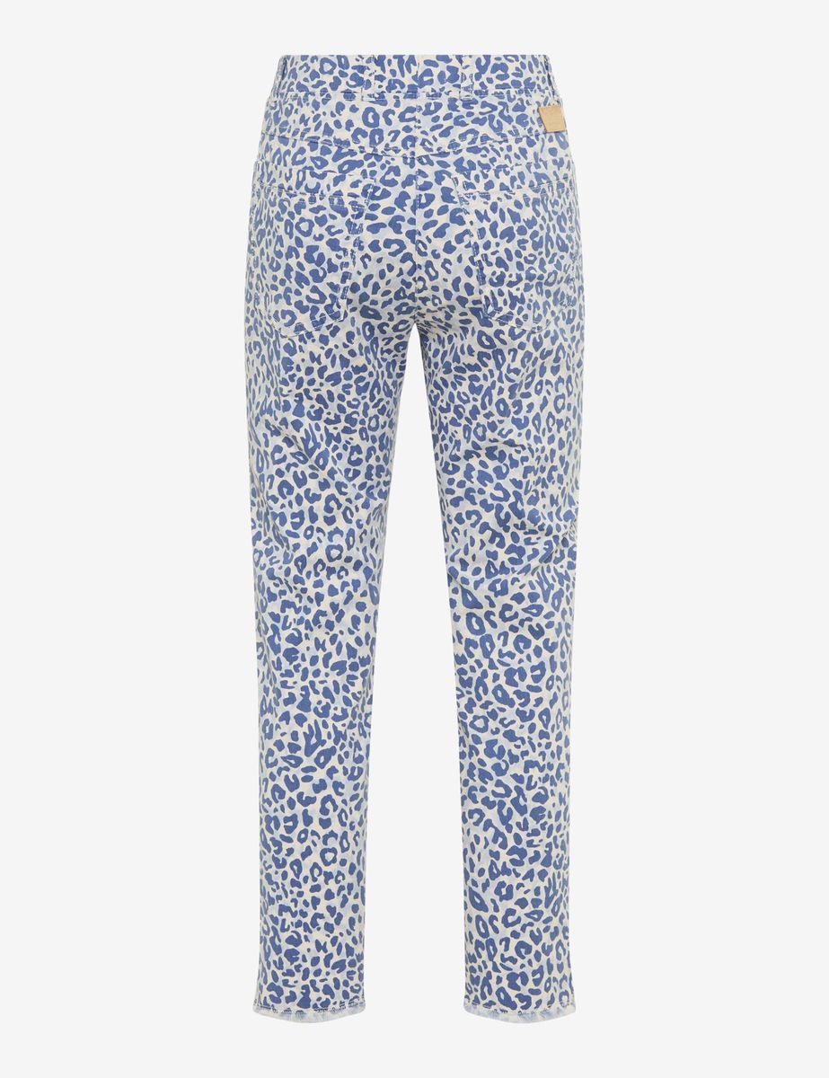 Schmale 6/8-Hose mit Leopardenmuster