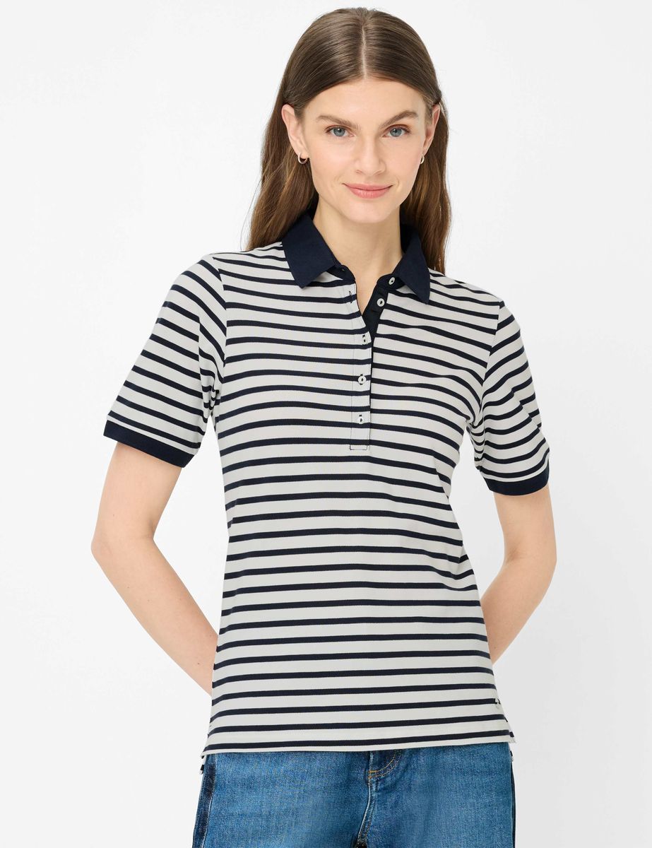 Gestreiftes Poloshirt aus Baumwoll-Mix