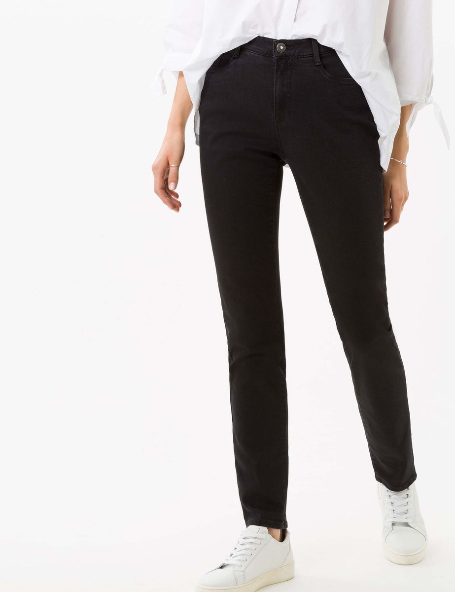 Klassische schwarze Slim-Fit-Jeans