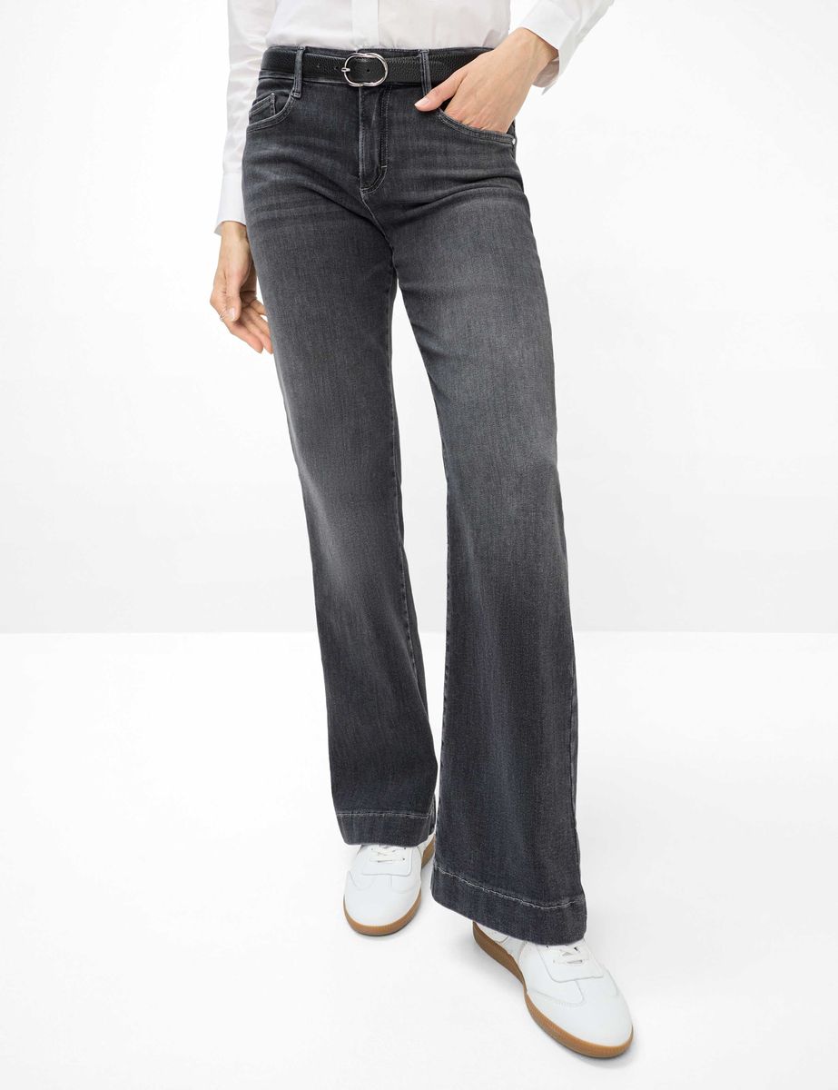 Five-Pocket-Jeans mit weitem Bein