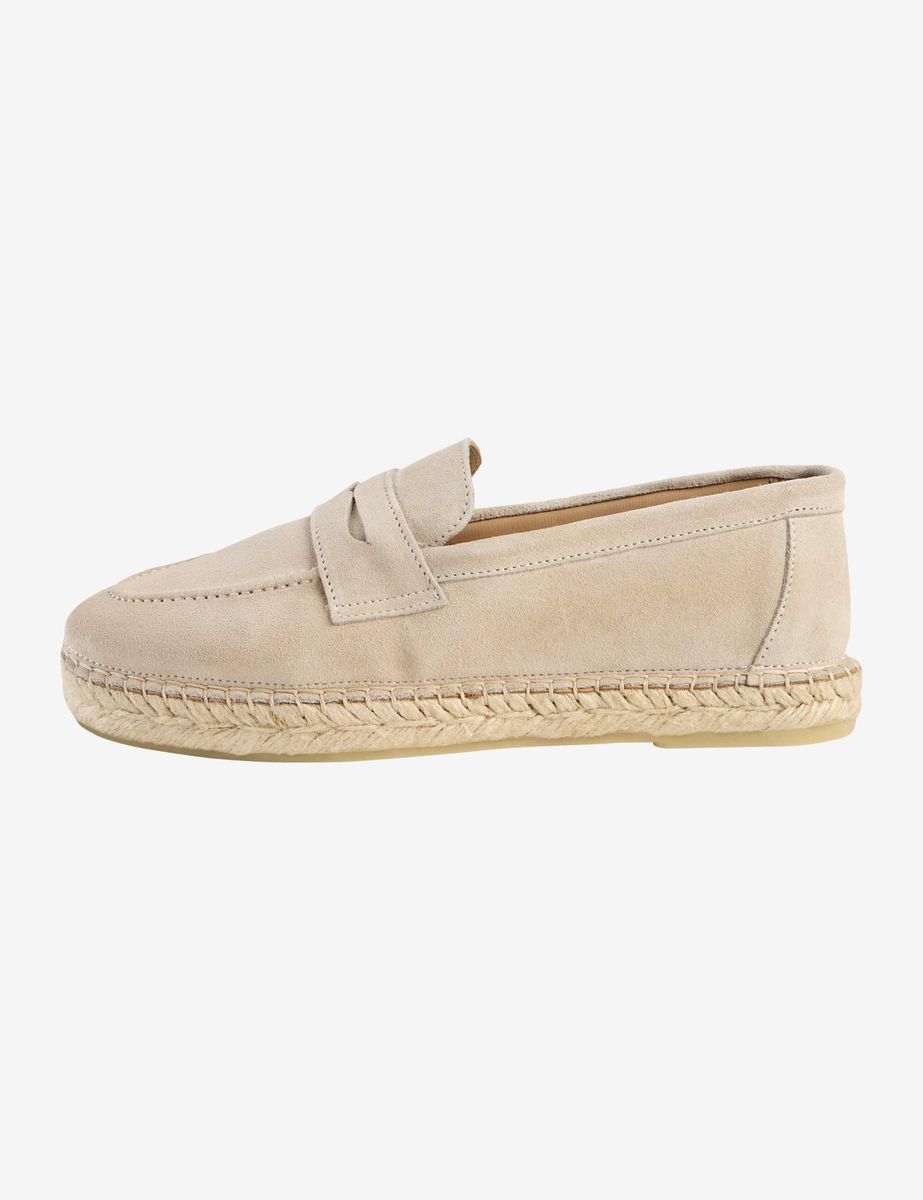 Penny-Loafer-Espadrilles aus Veloursleder