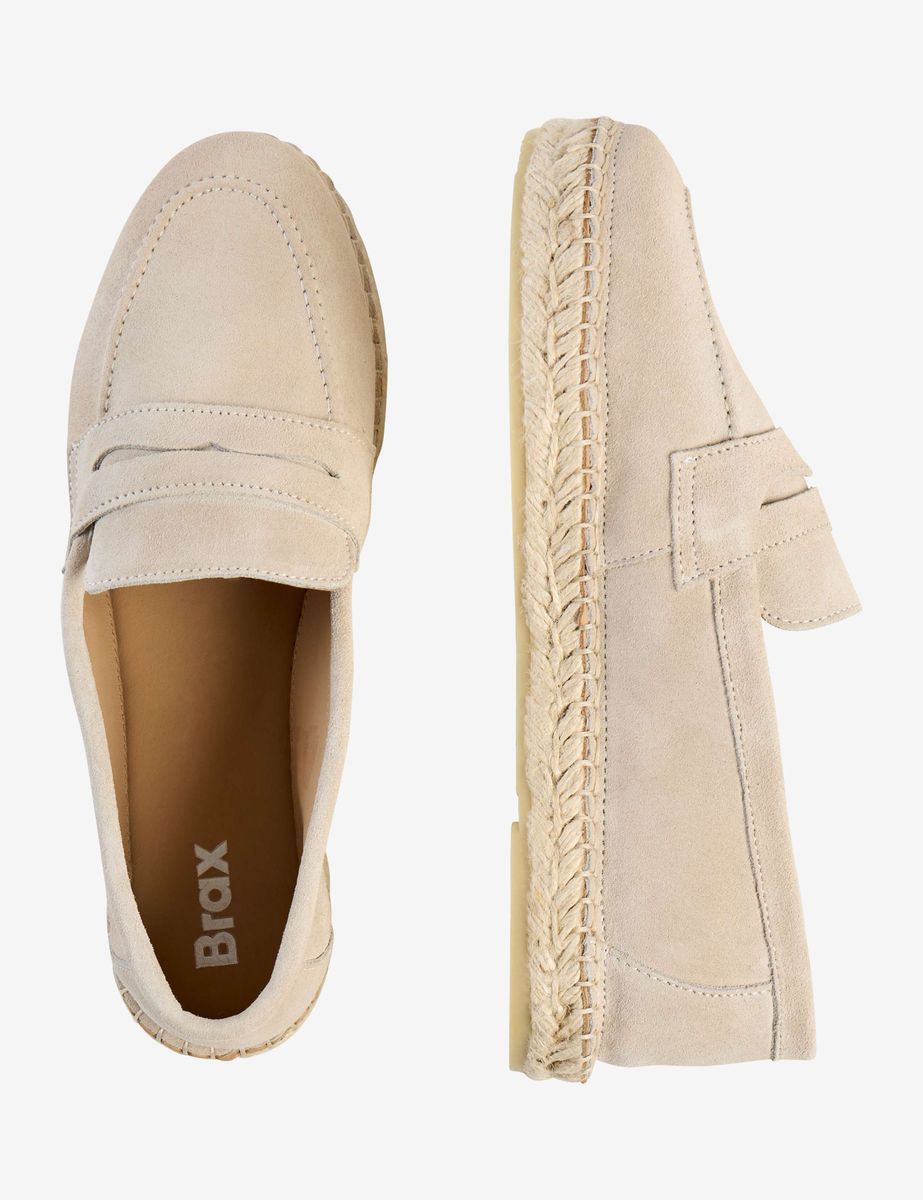 Penny-Loafer-Espadrilles aus Veloursleder