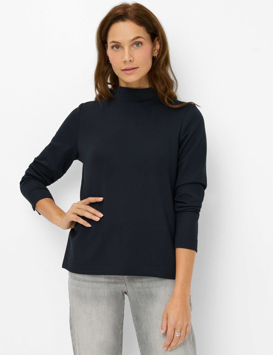 Sweatshirt mit Stehkragen aus Viskosemix