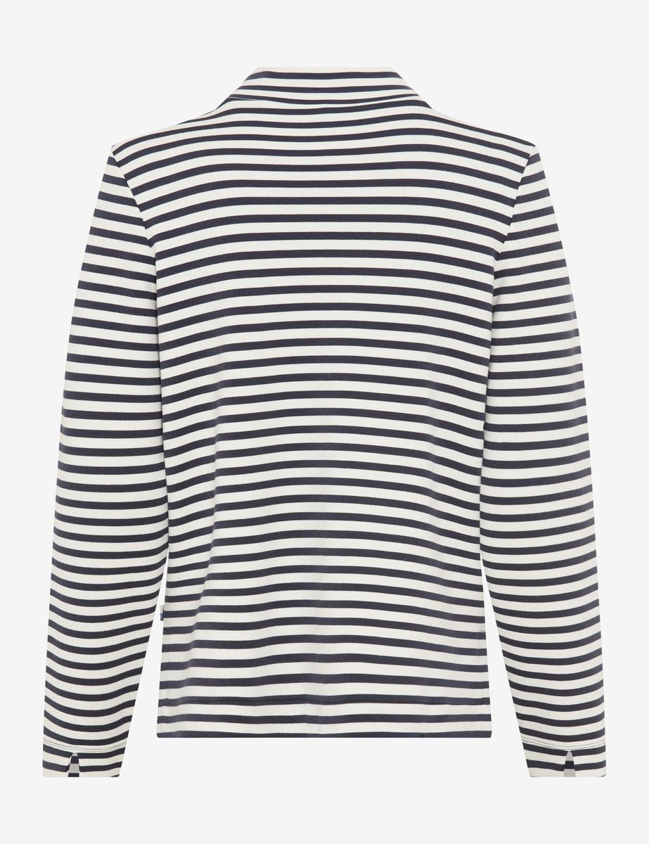 Gestreifter Sweatpullover mit Stehkragen