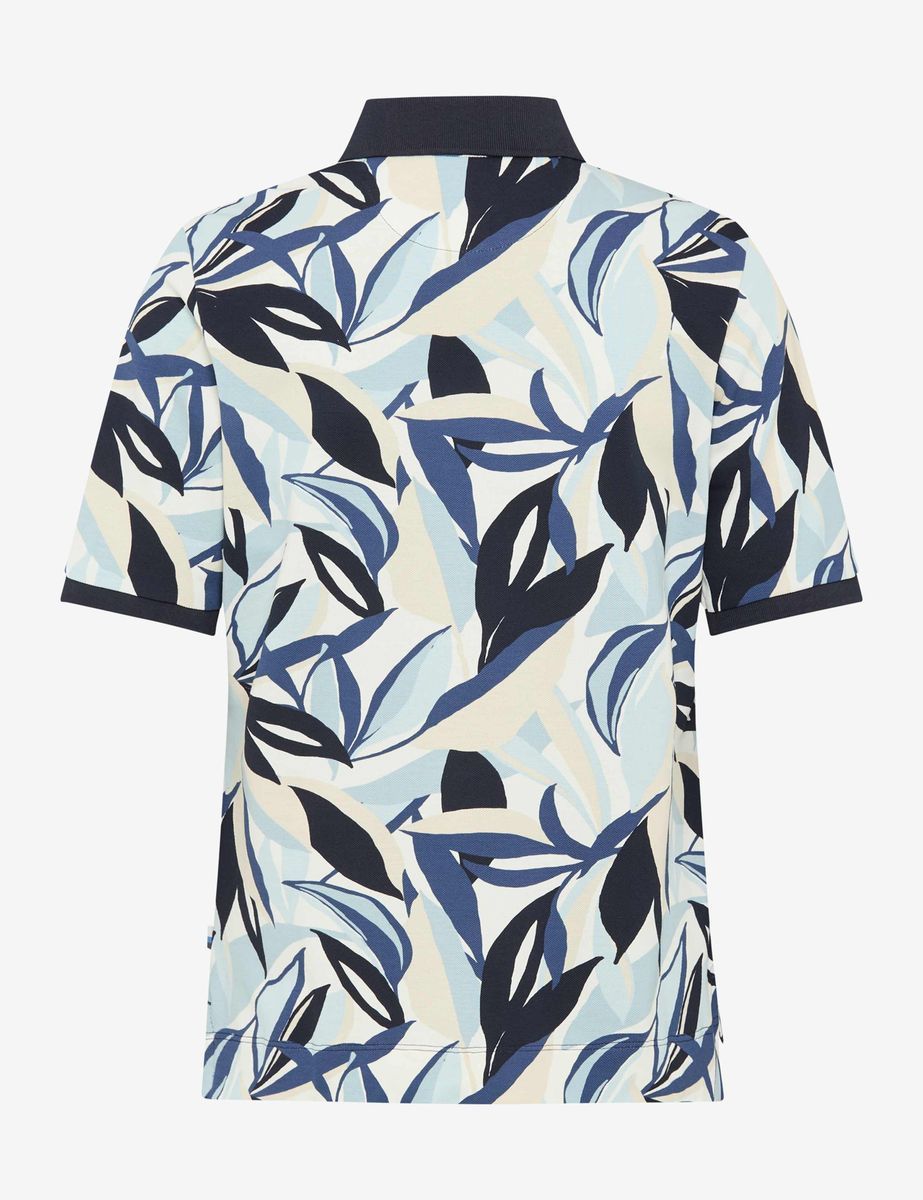 Polo-Shirt mit abstraktem Blättermuster