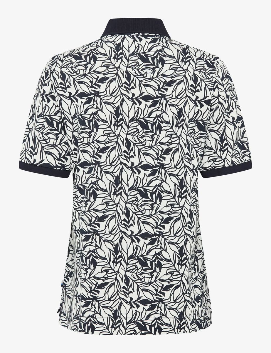Polo-Shirt mit abstraktem Blättermuster