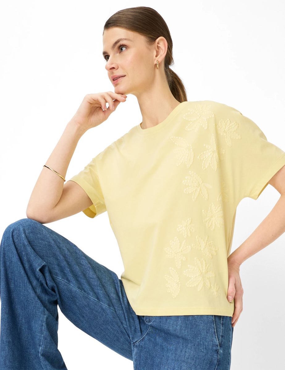 T-Shirt mit Allover-Lochstickerei