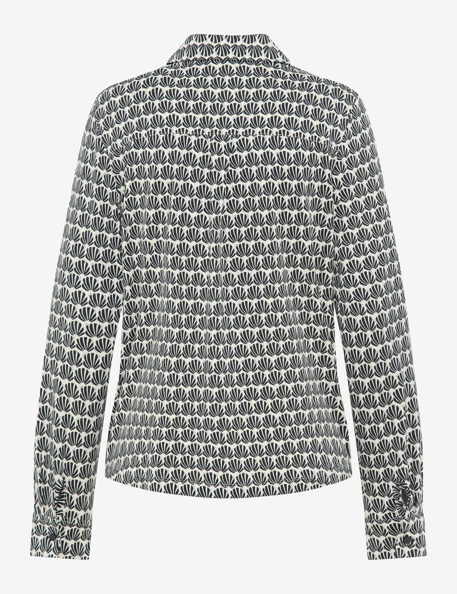 Hemdbluse mit Allover-Muschelprint