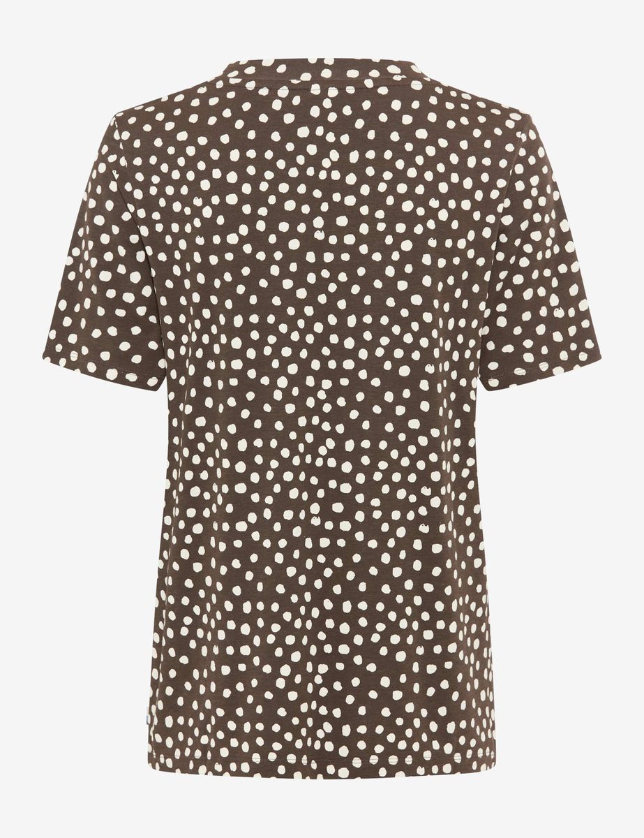 V-Ausschnitt Shirt mit Pünktchenmuster