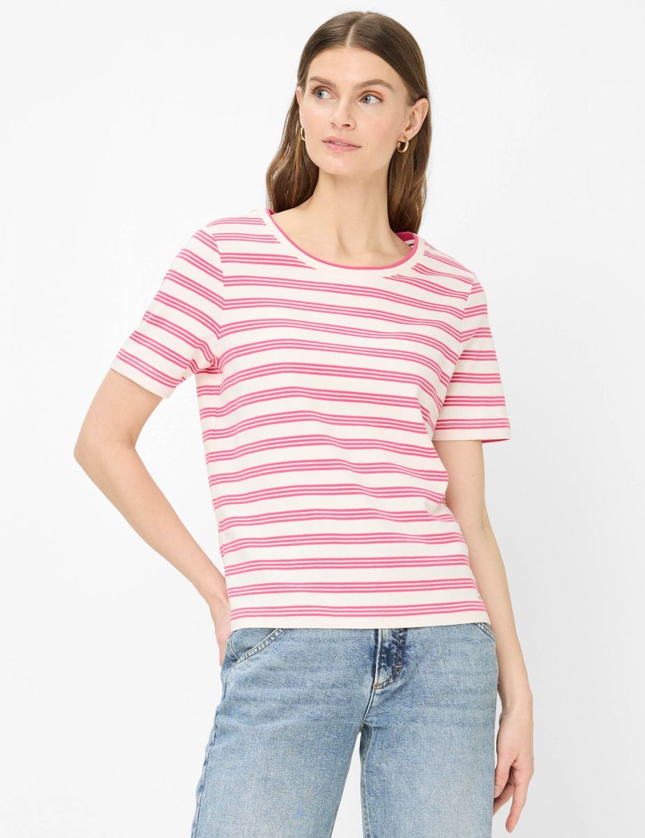 Klassisches gestreiftes Baumwoll-T-Shirt