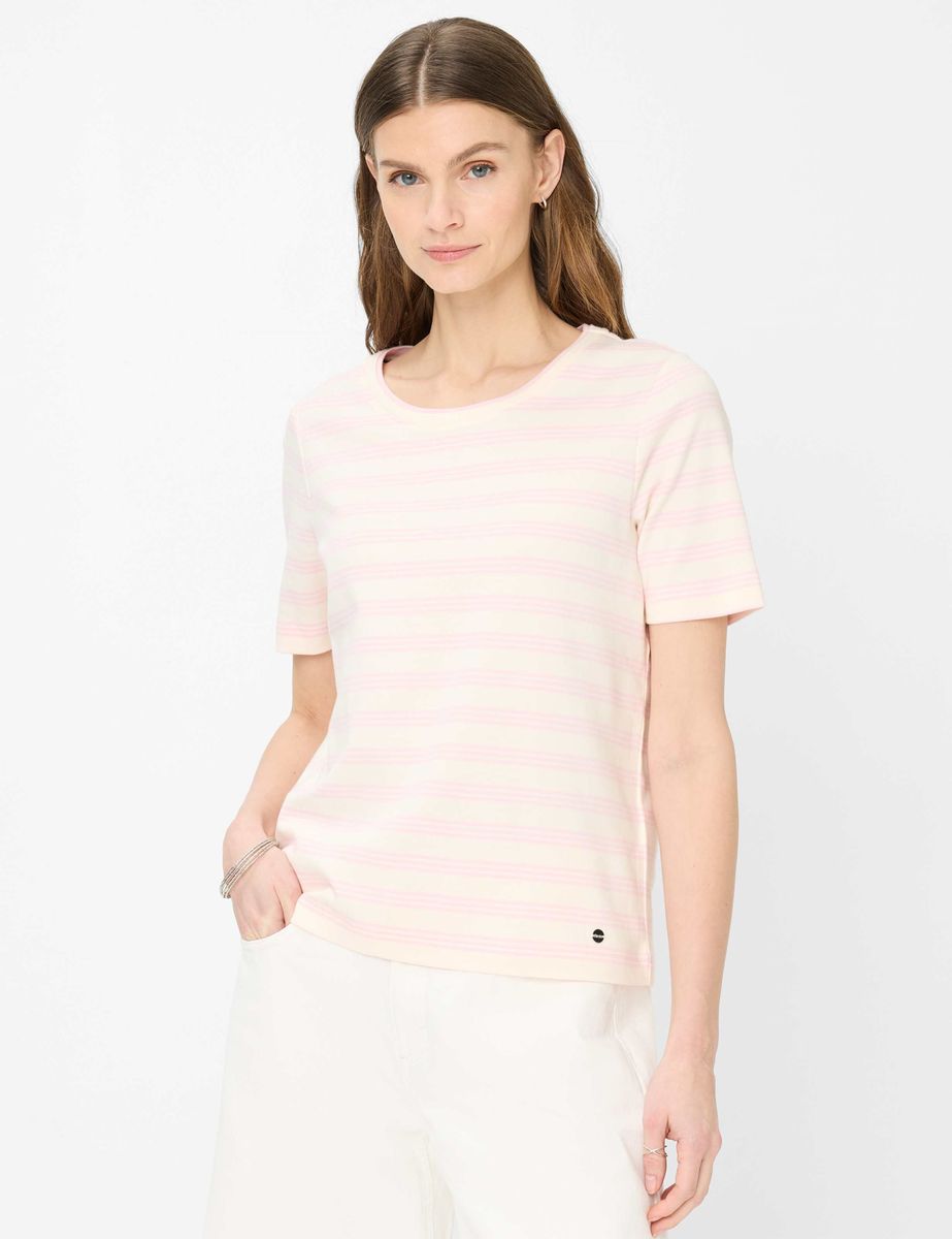 Gestreiftes Interlock-T-Shirt aus Baumwolle