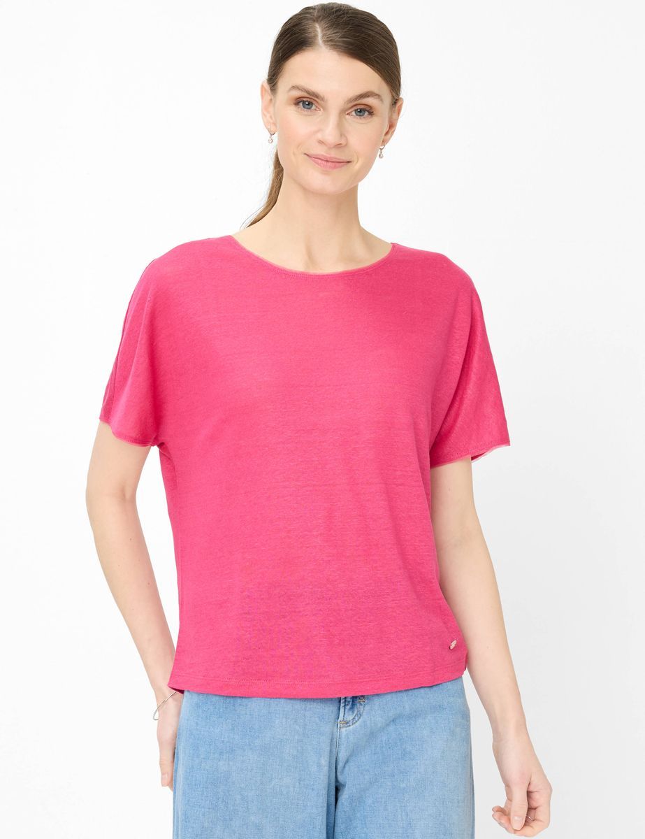 Locker geschnittenes T-Shirt aus Reinleinen
