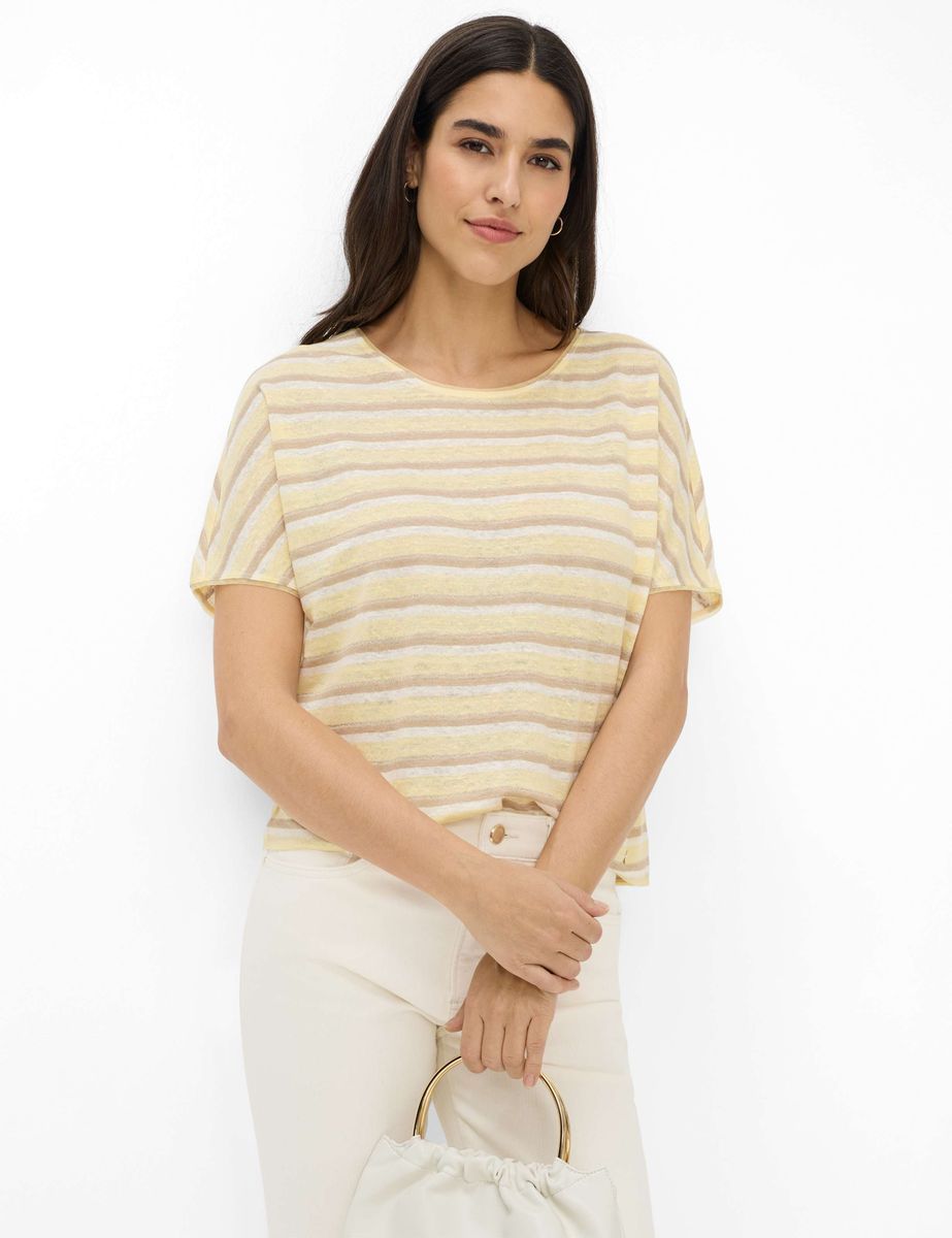 Gestreiftes T-Shirt aus Reinleinen