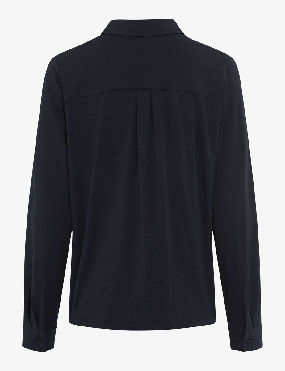 Jersey-Hemdbluse zum Knöpfen
