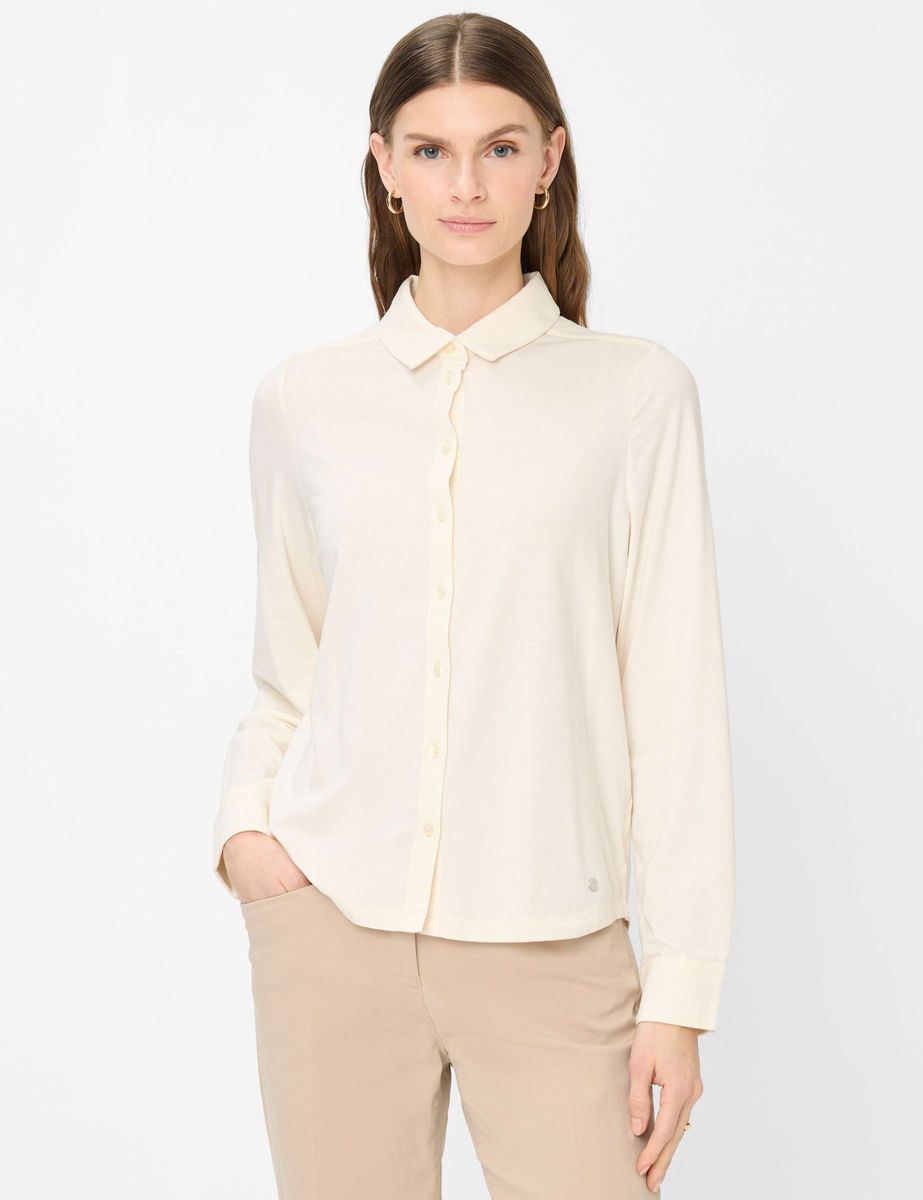 Klassische Jersey-Bluse in Ecru