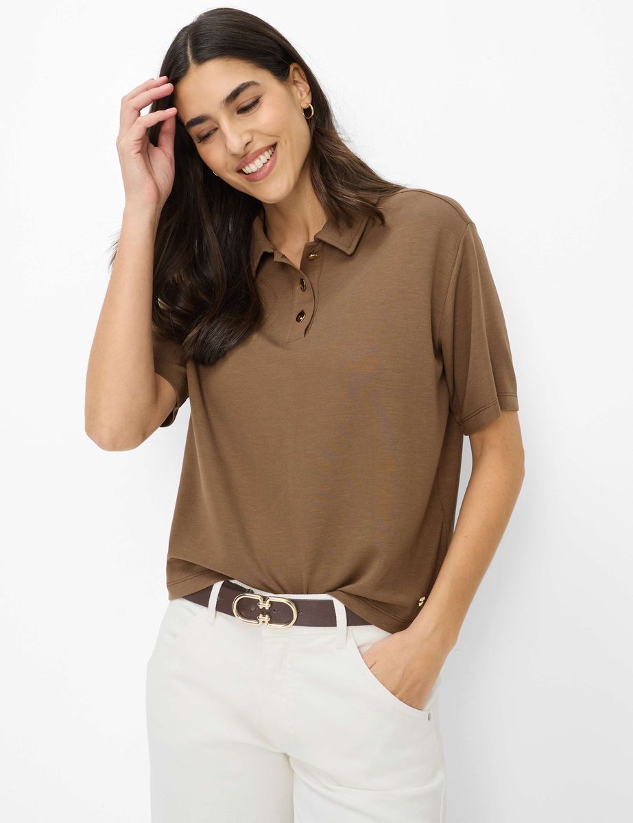 Interlock-Poloshirt mit Knopfleiste