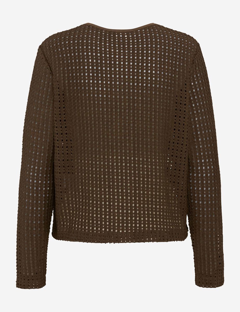 Leichte Häkelstrickjacke mit Knöpfen