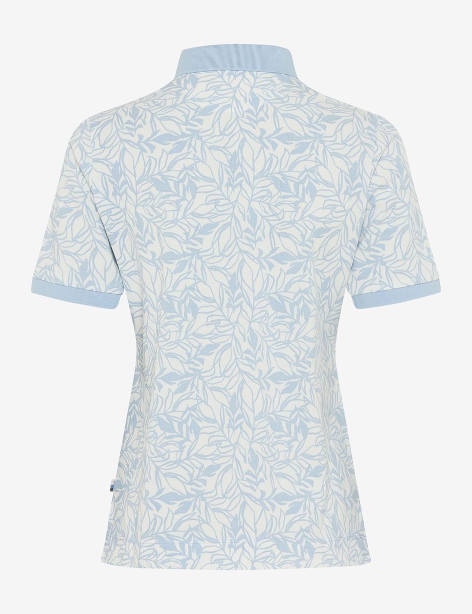 Poloshirt mit Allover-Blattmuster