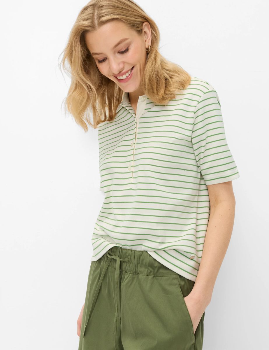Gestreiftes Interlock-Baumwoll-Polo