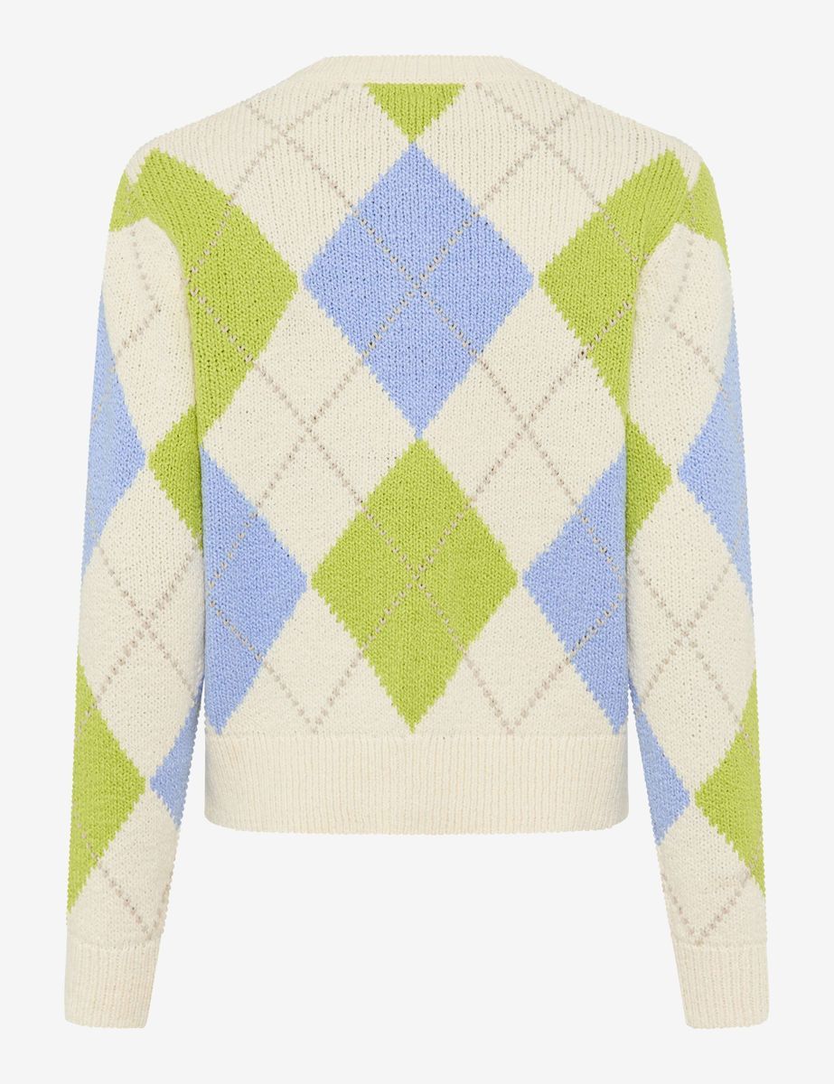 Klassische Argyle-Strickjacke