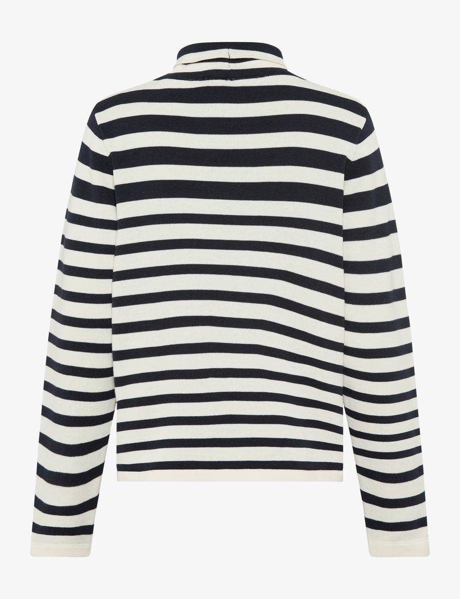 Rippstrickpullover mit U-Boot-Ausschnitt