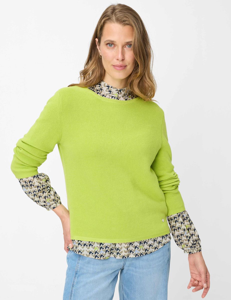 Baumwoll-Strickpullover mit Struktur
