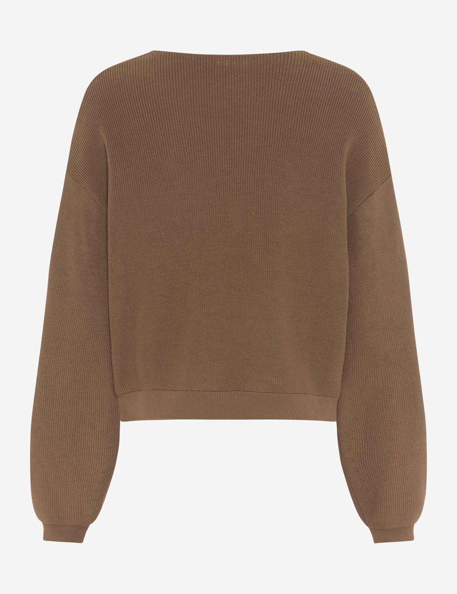 Locker geschnittener V-Ausschnitt Pullover