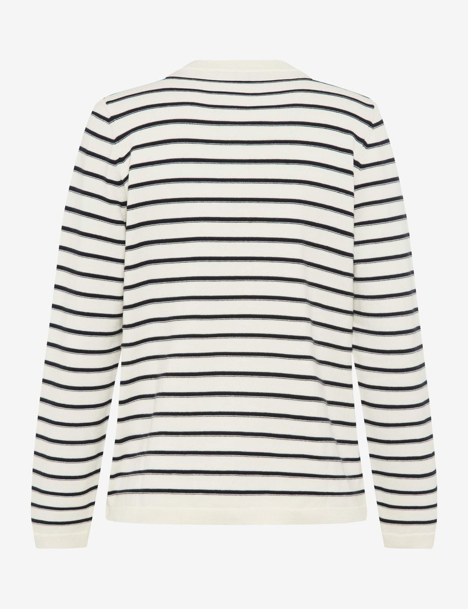 Gestreifter Henley-Strickpullover