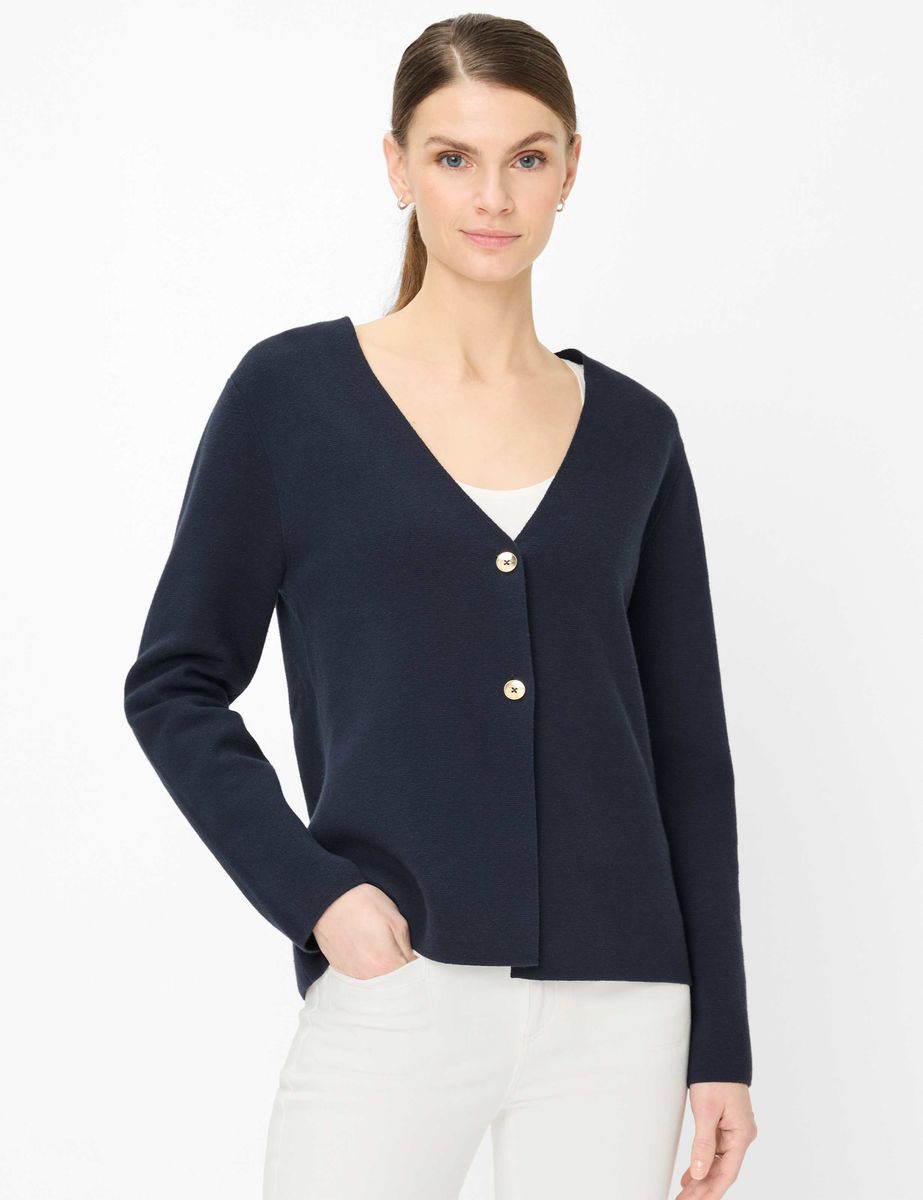Minimalistische Strickjacke mit V-Ausschnitt