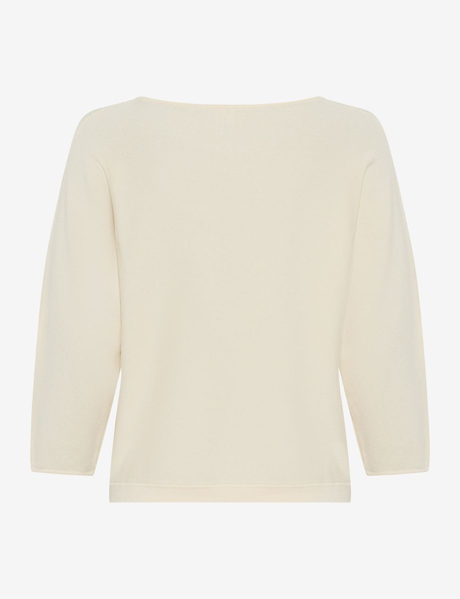 Minimalistischer Strickpullover mit U-Boot-Ausschnitt
