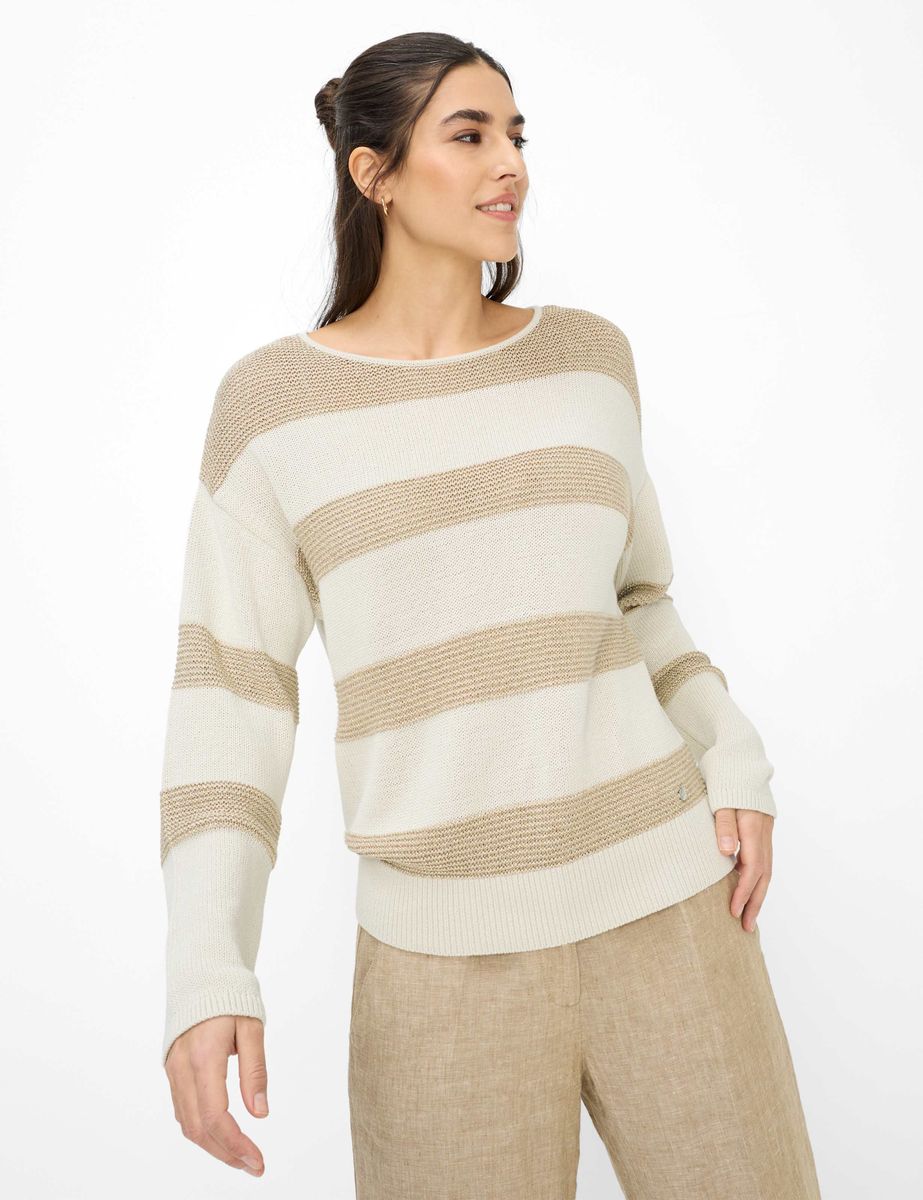 Lockerer gestreifter Strickpullover