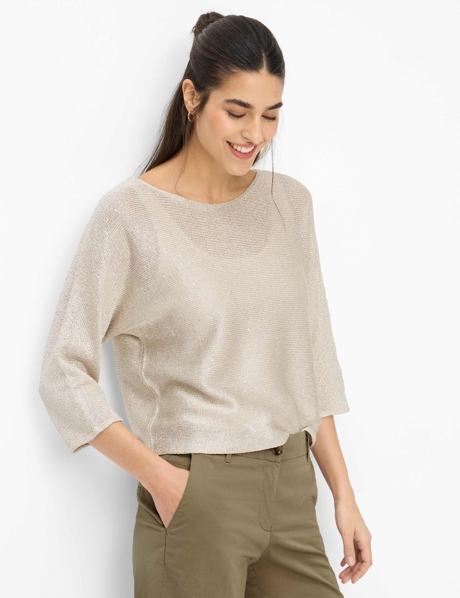 Eleganter Strickpullover mit Pailletten-Schimmer